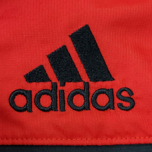 ADIDAS Trefoil Track Jacket Large 22x27 Red Black Trim - Picture 10 of 16